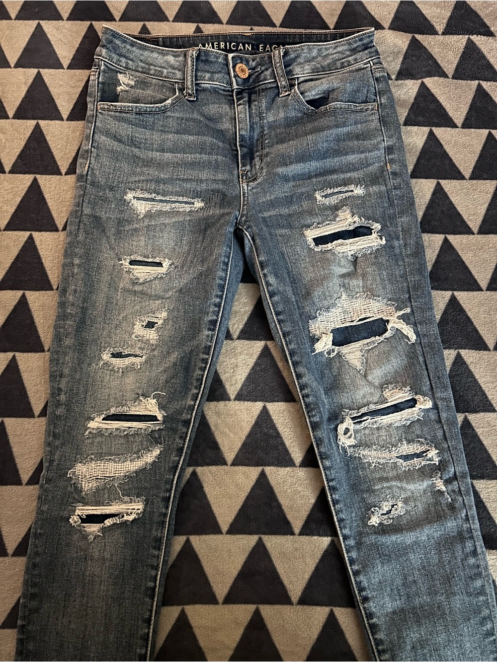 American Eagle Hi-Rise Jegging Crop  — Blue